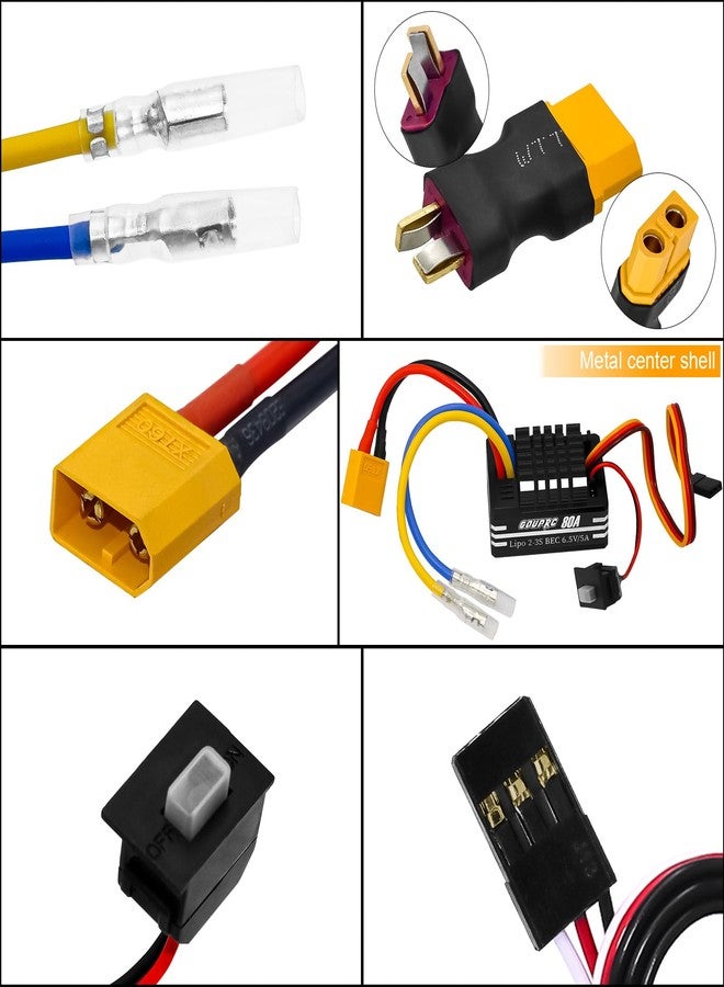 وحدة تحكم إلكترونية بالسرعة GOUPRC 2S-3S LiPo معدنية 80A ذات فرش، مزودة بمقابس T/XT60، مناسبة لسيارات التحكم عن بعد بمقياس 1/10 وقوارب التحكم عن بعد، للاستخدام مع محركات 540/550/750. - Image 3
